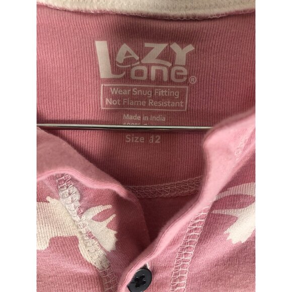 Lazy One Size 12 Pink Don't Moose With Me Classic Flapjack Onesie Pajamas - Picture 2 of 5